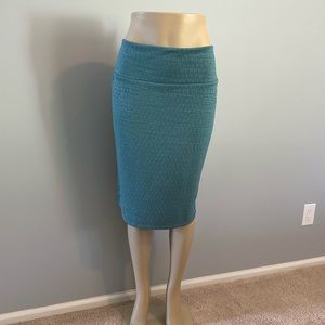Lovely LuLaRoe Pencil Skirt Size L Textured Aqua